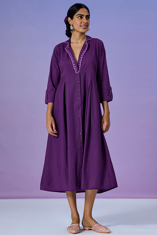 Okhai 'Free Spirit' Pure Cotton Hand Embroidered Mirror Work Dress - Image 6