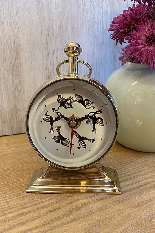 FroggMag Handpainted Table Clock - Warli - Circle of Birds - Image 2