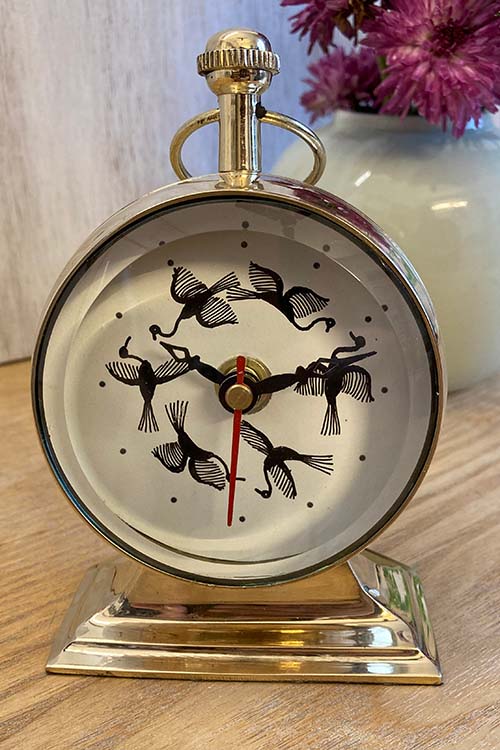 FroggMag Handpainted Table Clock - Warli - Circle of Birds - Image 4