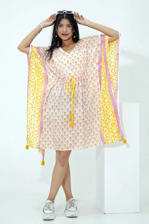 Sooti Syahi Fruity Frenzy Hand Block Printed Kaftan - Image 5