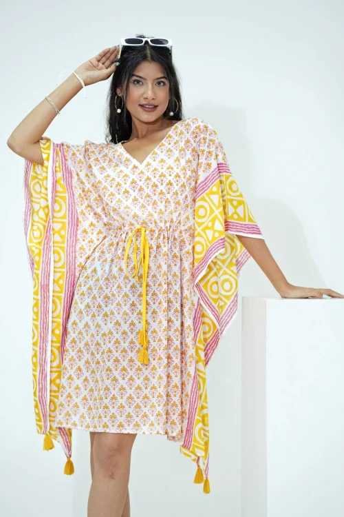 Sooti Syahi Fruity Frenzy Hand Block Printed Kaftan - Image 7