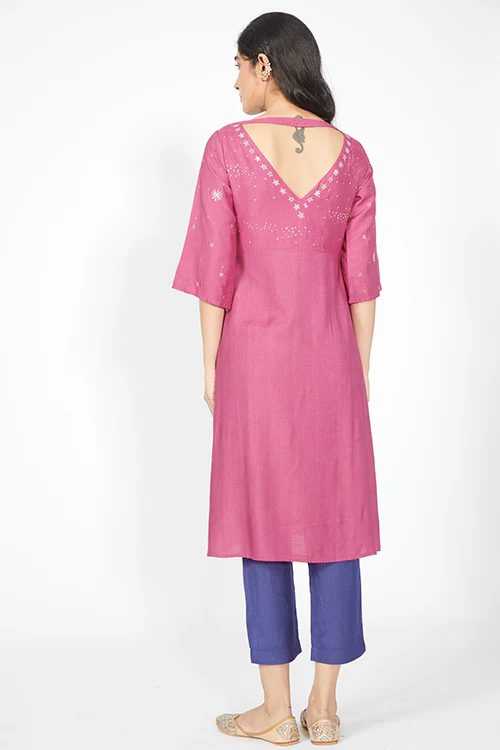 Okhai 'Galaxy' Embroidered Kurta Pant Dupatta Set - Image 6