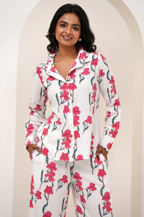 Sooti Syahi Garden Grove Hand Block Printed Co-Ord Set - Image 2