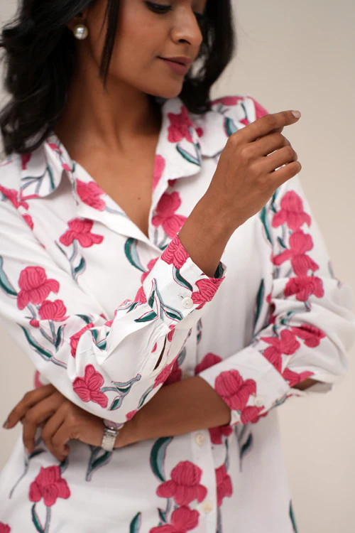 Sooti Syahi Garden Grove Hand Block Printed Co-Ord Set - Image 3