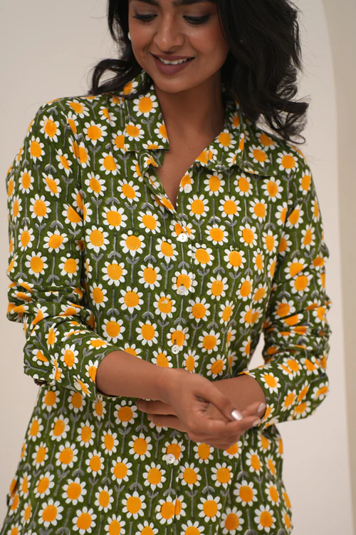 Sooti Syahi Garden Party Hand Block Printed Co-Ord Set - Image 2