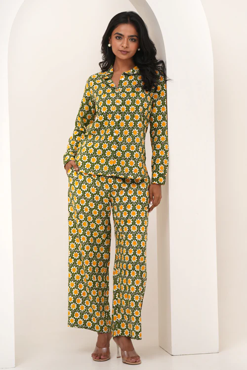 Sooti Syahi Garden Party Hand Block Printed Co-Ord Set - Image 3