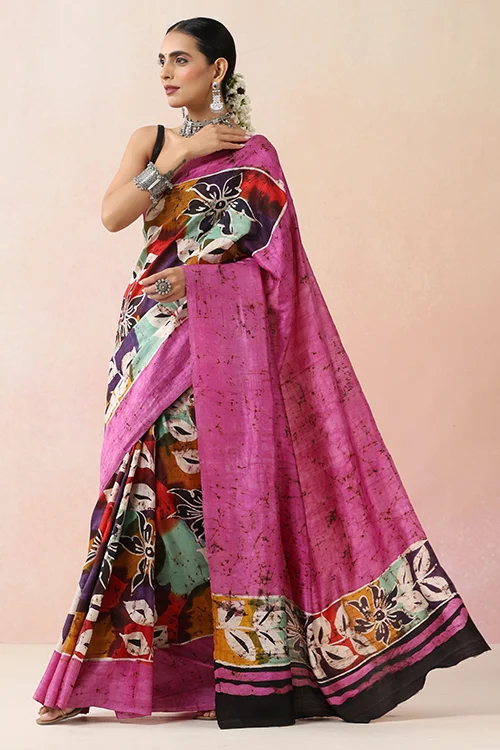 GC 'Canvas' Handwoven Hand Batik Pure Silk with SilkMark Saree - Image 6