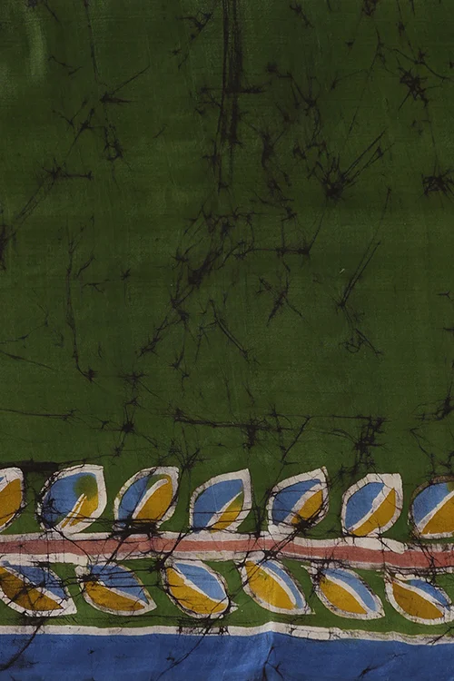 GC 'Feather' Handwoven Hand Batik Pure Silk with SilkMark Saree - Image 7