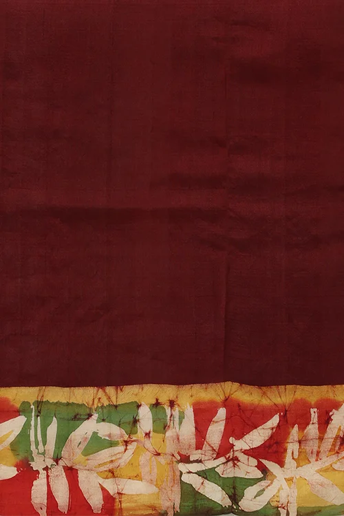 GC 'Folklore' Handwoven Hand Batik Pure Silk with SilkMark Saree - Image 7