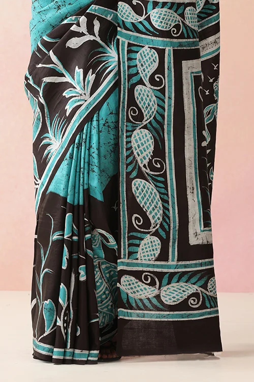 GC 'Nartaki' Handwoven Hand Batik Pure Silk with SilkMark Saree - Image 4