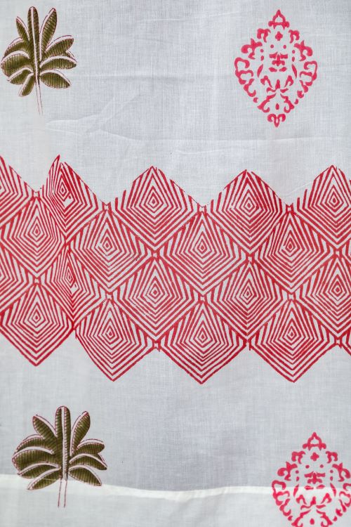 Sooti Syahi Gleaming Zigzags Hand Block Printed Door Curtain - Image 5