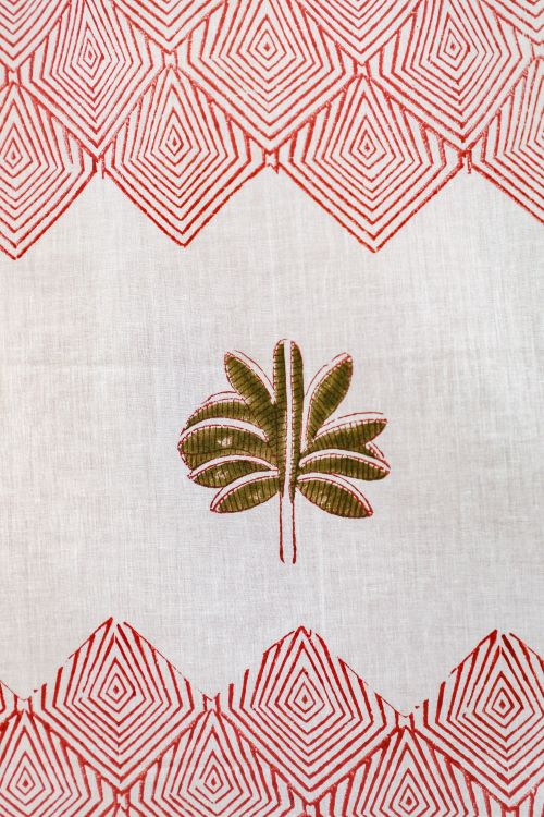 Sooti Syahi Gleaming Zigzags Hand Block Printed Window Curtain - Image 5