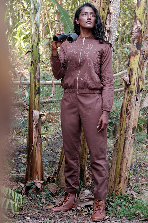Okhai 'Globe' Hand Embroidery Work Bomber Jacket - Image 5
