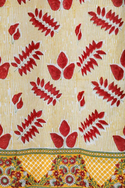 Sooti Syahi Glow Of Autum Hand Block Printed Door Curtain - Image 5