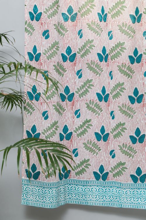 Sooti Syahi Glow Of Garden Hand Block Printed Door Curtain - Image 2