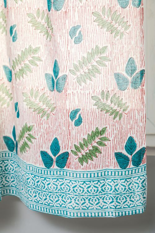 Sooti Syahi Glow Of Garden Hand Block Printed Window Curtain - Image 4