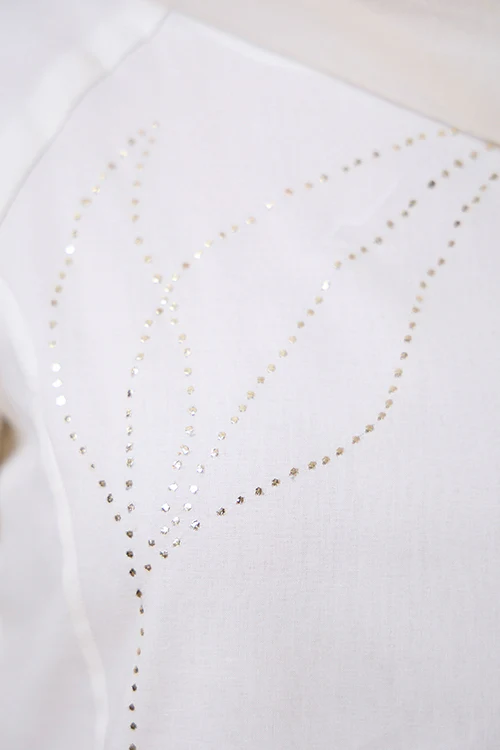 Okhai "Gold Leaf" Mukaish and Khaat Bharat work Kurta Pant set - Image 5