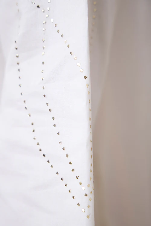 Okhai "Gold Leaf" Mukaish and Khaat Bharat work Kurta Pant set - Image 7