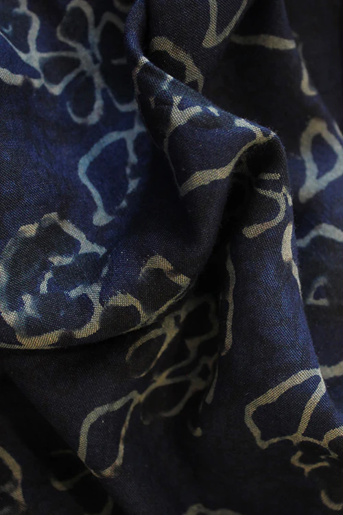 Grace' Natural Dyed Block Printed Tussar x Cotton Fabric Creative Bee - Image 3