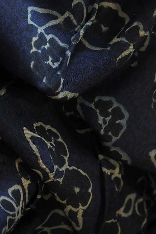 Grace' Natural Dyed Block Printed Tussar x Cotton Fabric Creative Bee - Image 4