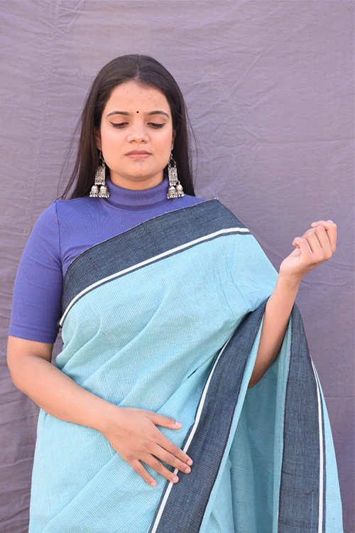 Punarjeevana Pastel Green Border Reversible Patteda Anchu - Image 3