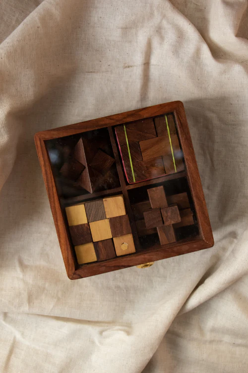 TICH Handcrafted Wooden Puzzles With Box (Set of 3) - Image 3