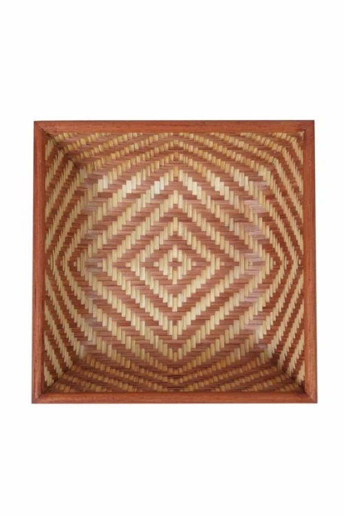 Kadam Haat Handmade Bamboo Fruit Basket With Lid (Brown) - Image 3