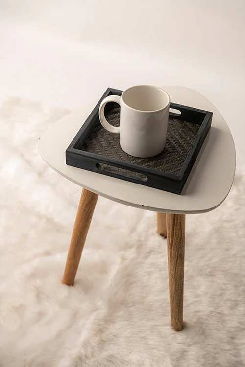 Kadam Haat Handmade Bamboo Square Tray - Small (Black) - Image 3
