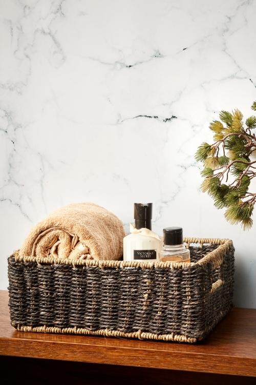 Kadam Haat Handmade  Black Bathroom Organiser Set Of 2 - Image 4