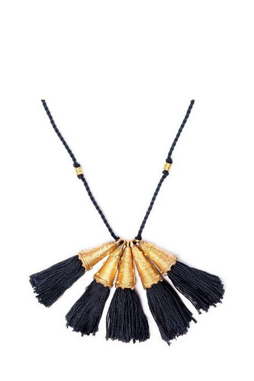 Miharu Handmade Five Pendant Brass Necklace - Image 6