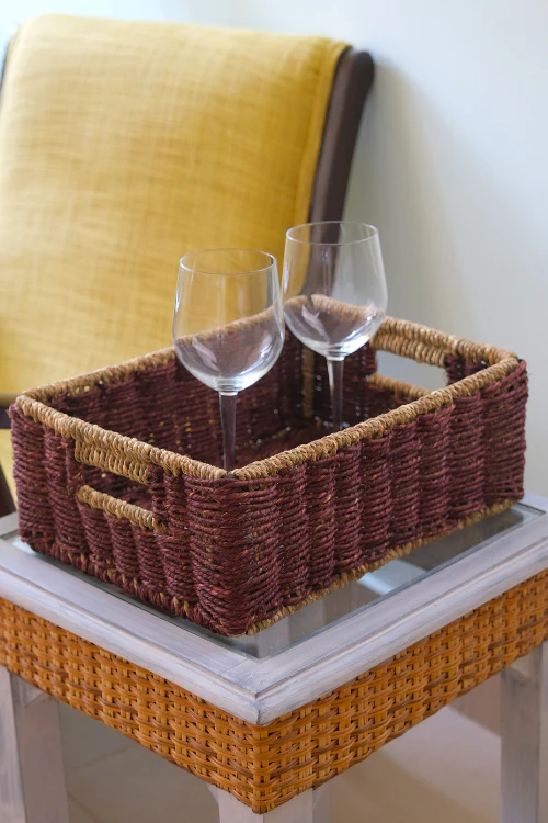 Kadam Haat Handmade Brown Bathroom Organiser Set Of 2 - Image 3
