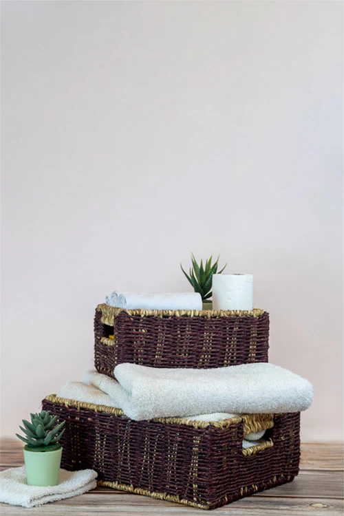 Kadam Haat Handmade Brown Bathroom Organiser Set Of 2 - Image 5