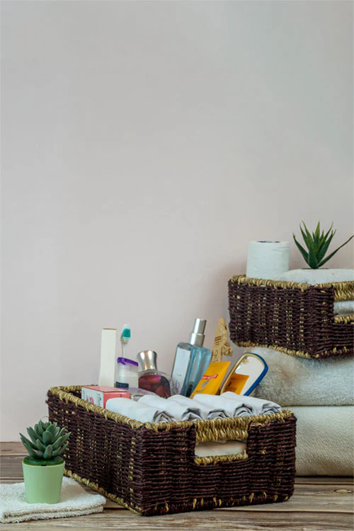 Kadam Haat Handmade Brown Bathroom Organiser Set Of 2 - Image 6