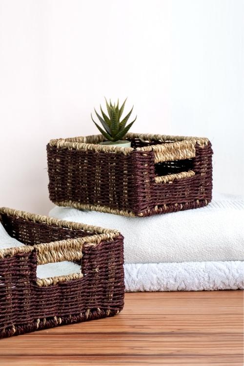 Kadam Haat Handmade Brown Bathroom Organiser Set Of 2 - Image 7