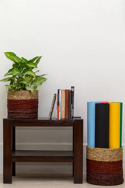 Kadam Haat Handmade Brown Eco Planter Set Of 2 - Image 2