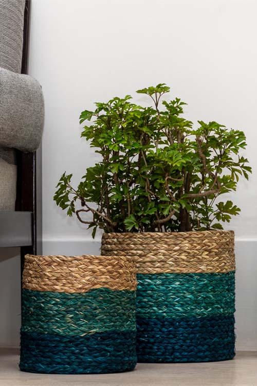 Handmade Indigo Eco Planter Set Of 2 - Image 3