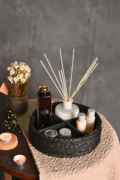 Kadam Haat Handmade Sabai Grass Jewellery Box-Black