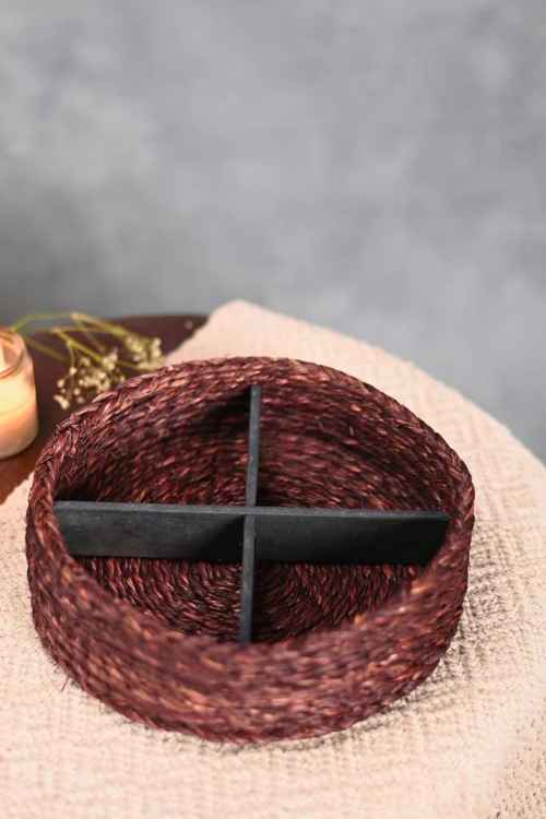 Kadam Haat Handmade Sabai Grass Jewellery Box-Brown