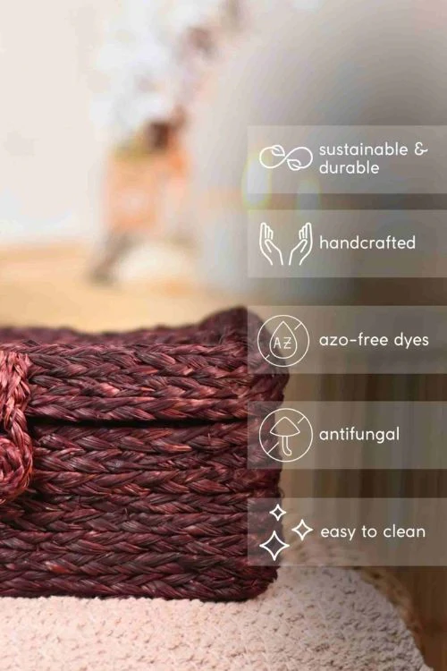 Kadam Haat Handmade Sabai Grass Sandook - Brown - Image 3