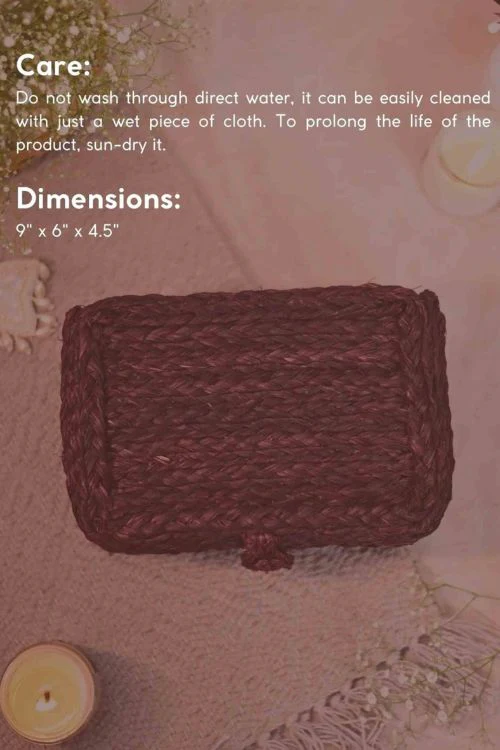 Kadam Haat Handmade Sabai Grass Sandook - Brown - Image 6