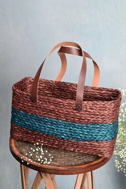 Kadam Haat Handmade Sabai Grass Shopping Bag - Brown - Image 2