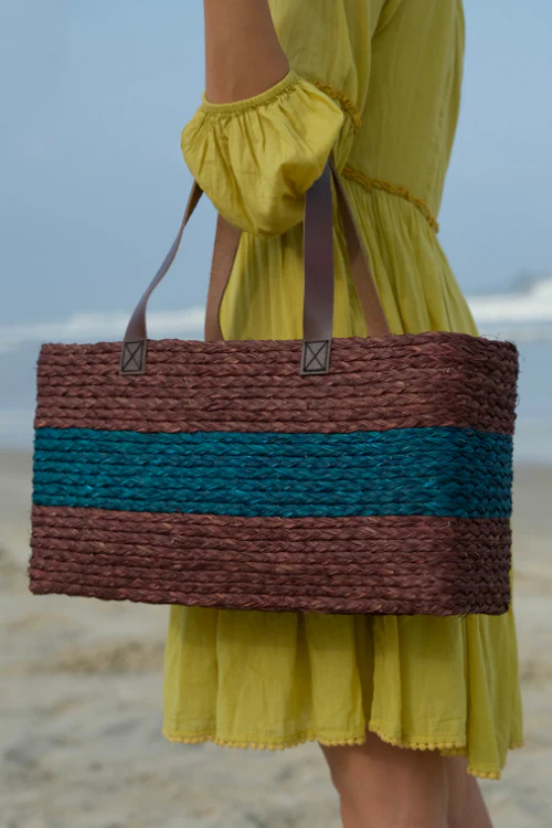 Kadam Haat Handmade Sabai Grass Shopping Bag - Brown - Image 5