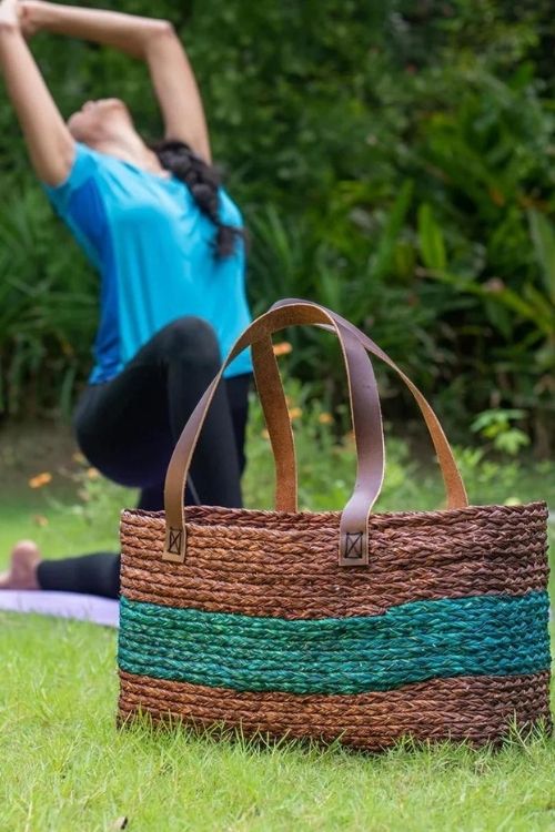 Kadam Haat Handmade Sabai Grass Shopping Bag - Brown - Image 7