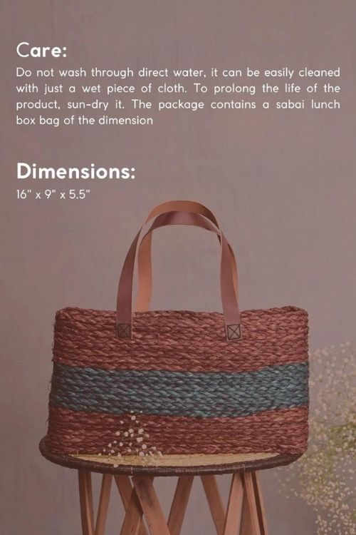 Kadam Haat Handmade Sabai Grass Shopping Bag - Brown - Image 8