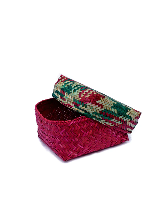 Kadam Haat Handmade Sitalpati  Gift Box Set Of 3 (Red) - Image 2