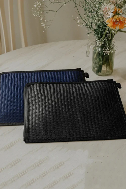 Kadam Haat Handmade Sitalpati Laptop Sleeve - 13"/16" - Black - Image 5