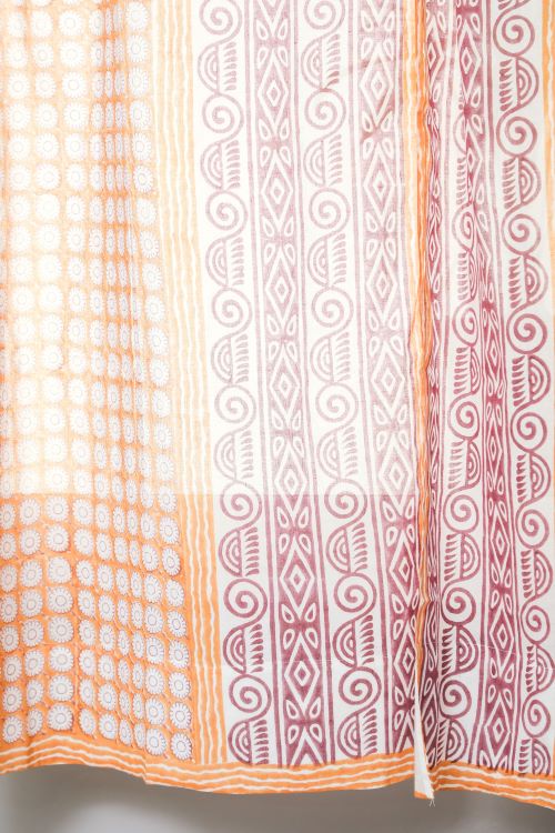Sooti Syahi Harvest Sun Hand Block Printed Window Curtain - Image 3