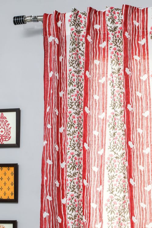 Sooti Syahi Haven Glazing Hand Block Printed Window Curtain - Image 2