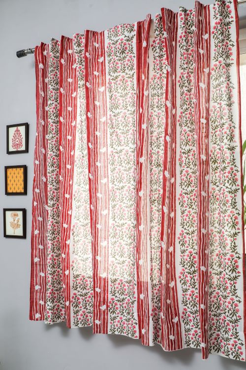 Sooti Syahi Haven Glazing Hand Block Printed Window Curtain - Image 3