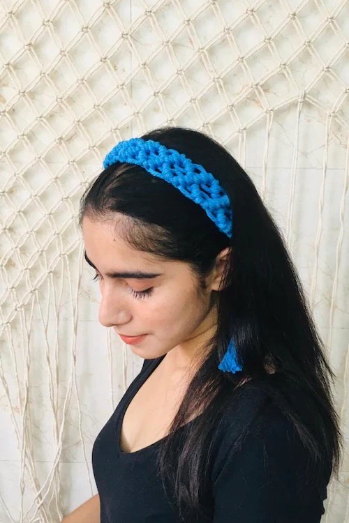 House of Macrame Headband - Blue - Image 3